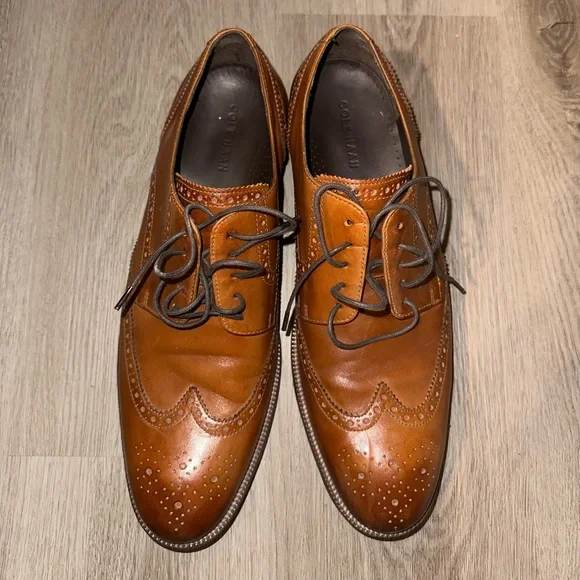 Cole Haan | Shoes | Cole Haan Brown Leather Brogue Wingtip  display picture 3